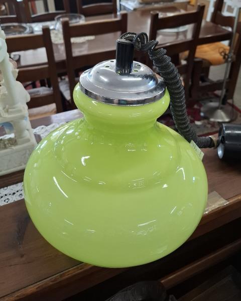 LAMPADARIO VETRO VERDE ANNI ' 70