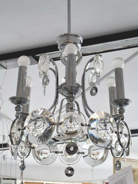 LAMPADARIO VINTAGE DISCHETTI METALLO