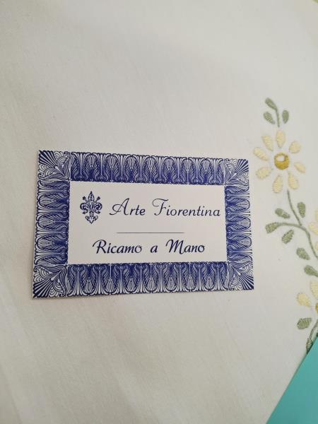 LENZUOLO MATRIMONIALE + 2 FEDERE RICAMI FIORELLINI SMERLO VERDE