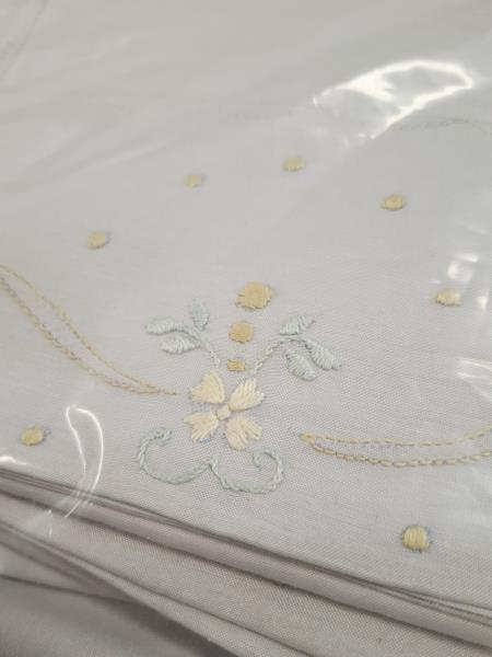 LENZUOLO MATRIMONIALE GRIGIO RICAMI SOPRA+SOTTO+FEDERE