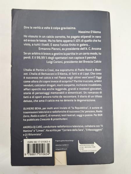 LIBRO INDAGINE SUL CALCIO - BEHA DI CARO