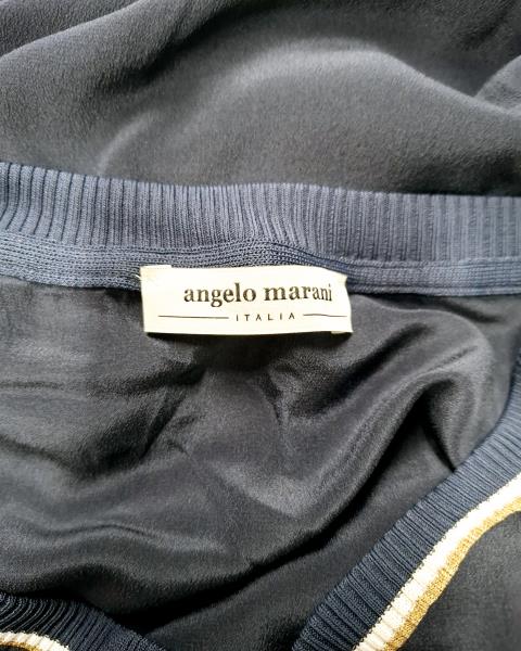 MAGLIA ANGELO MARANI BLU SETA TG S