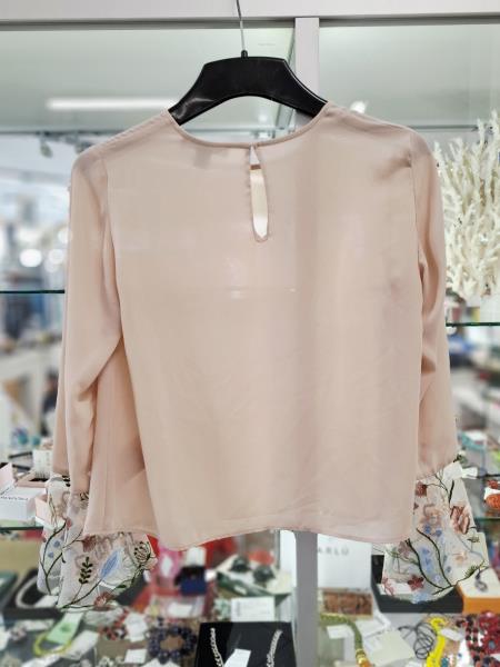 MAGLIA ATMOSPHERE ROSA POLSI RICAMATI TG44