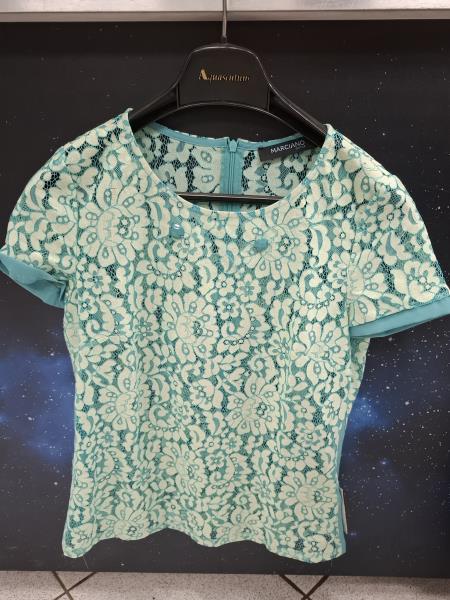 MAGLIA GUESS MARCIANO RICAMI COLOR TIFFANY TG S