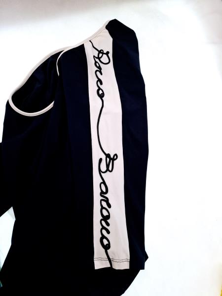 MAGLIA ROCCOBAROCCO BLU INSERTI BIANCHI TG M