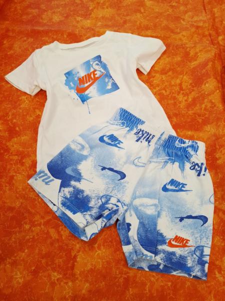 MAGLIA+PANTALONCINO NIKE BIANCO AZZURRO TG 24 MESI