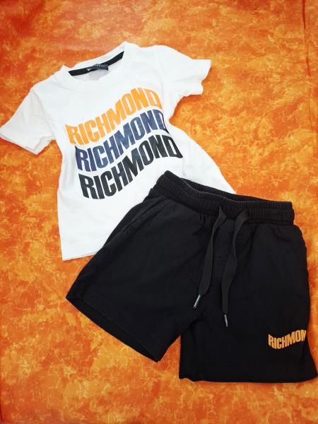 MAGLIA+PANTALONCINO RICHMOND BIANCO NERO ARANCIONE TG 2 ANNI