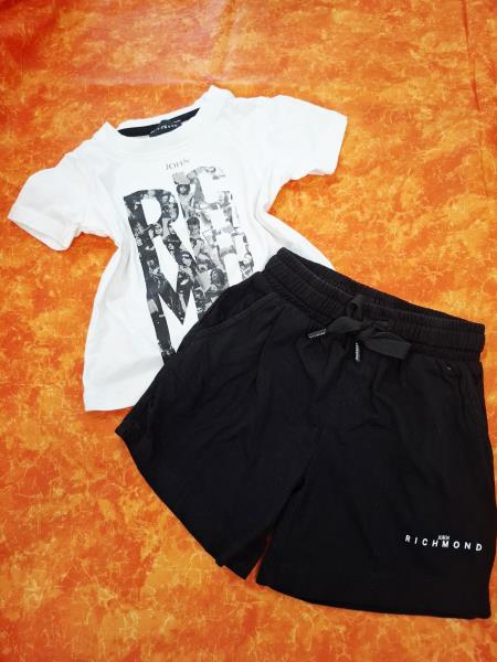 MAGLIA+PANTALONCINO RICHMOND BIANCO NERO TG 2 ANNI