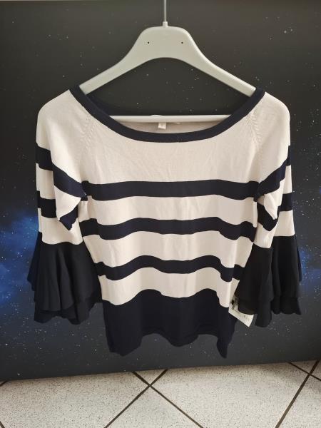 MAGLIONCINO ANIS COLLECTION MANICA BALZE BLU BIANCA TG S