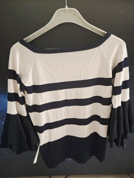 MAGLIONCINO ANIS COLLECTION MANICA BALZE BLU BIANCA TG S