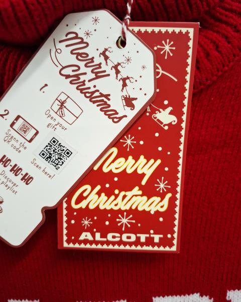 MAGLIONE HAPPY HOLIDAYS ROSSA TG XL