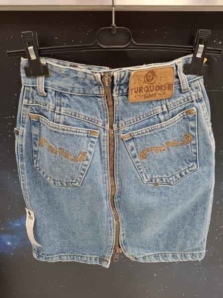 MINIGONNA JEANS TURQUOISE TRIBES TG S VINTAGE