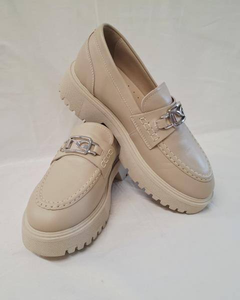 MOCASSINO NERO GIARDINI BEIGE N 37