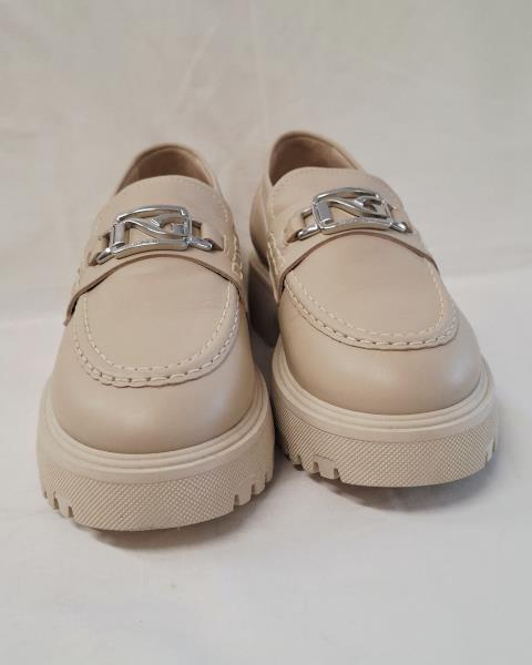 MOCASSINO NERO GIARDINI BEIGE N 37