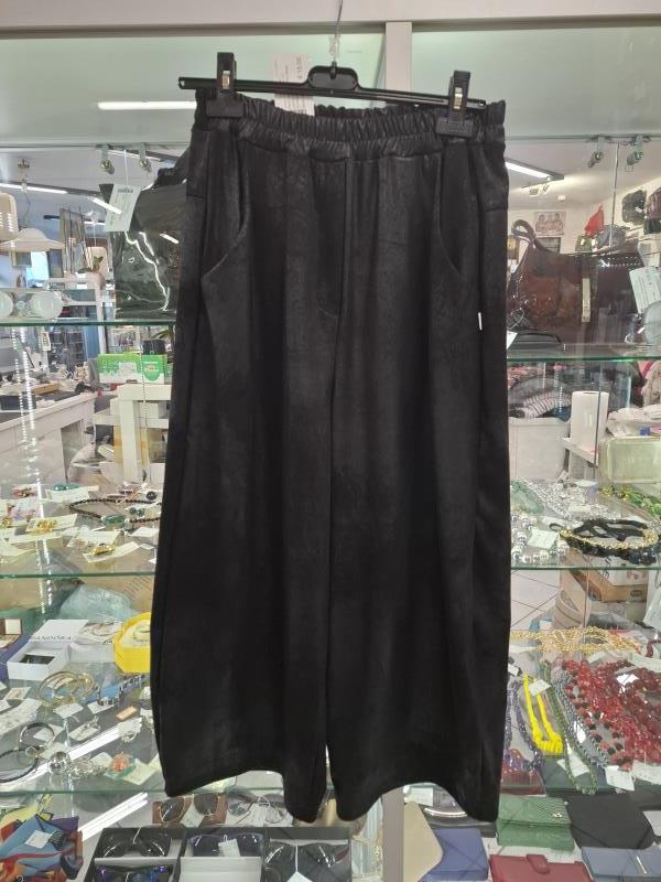 PANTA AMELIE NERO GAMA LARGA EFFETTO SCAMOSCIATO