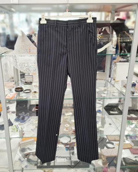PANTA UOMO GIANNI VERSACE GESSATO BLU SCURO TG 46
