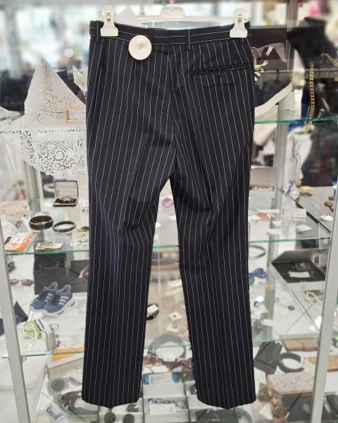 PANTA UOMO GIANNI VERSACE GESSATO BLU SCURO TG 46