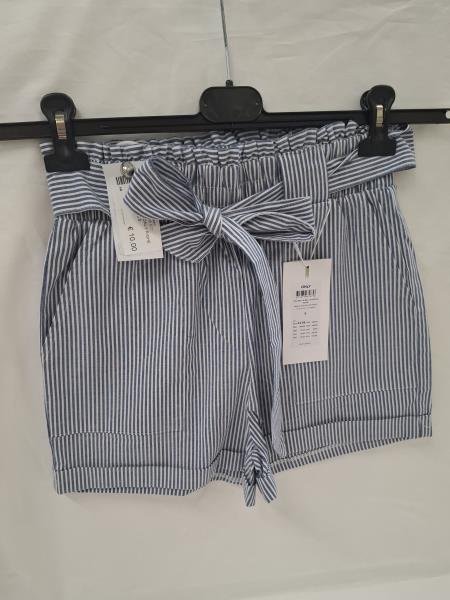 PANTALONCINO ONLY RIGHE BIANCO BLU TG S