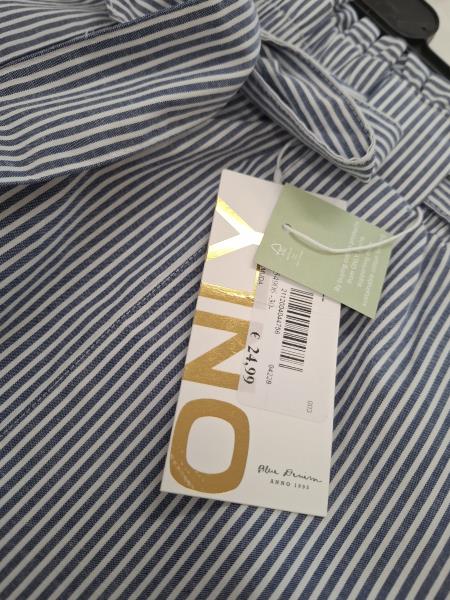 PANTALONCINO ONLY RIGHE BIANCO BLU TG S