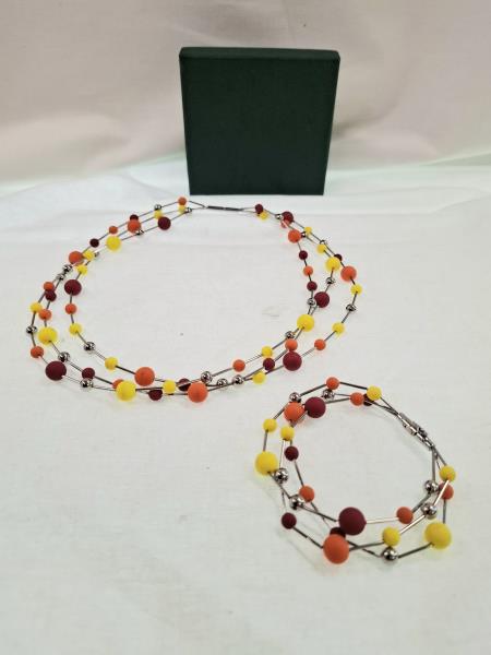 PAROURE COLLANA + BRACCIALE SWATCH PALLINE COLORATE