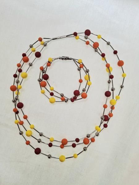 PAROURE COLLANA + BRACCIALE SWATCH PALLINE COLORATE