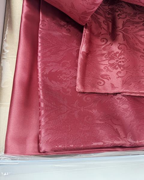 PARURE LENZUOLA MATRIMONIALE SETA BORDEAUX