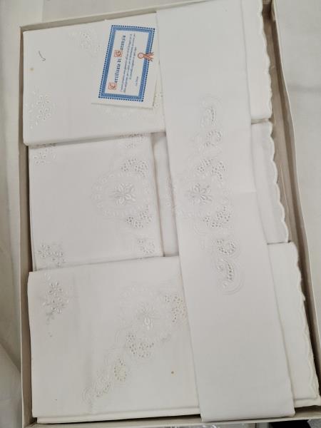 PARURE LENZUOLA MATRIMONIALI BIANCHE RICAMI