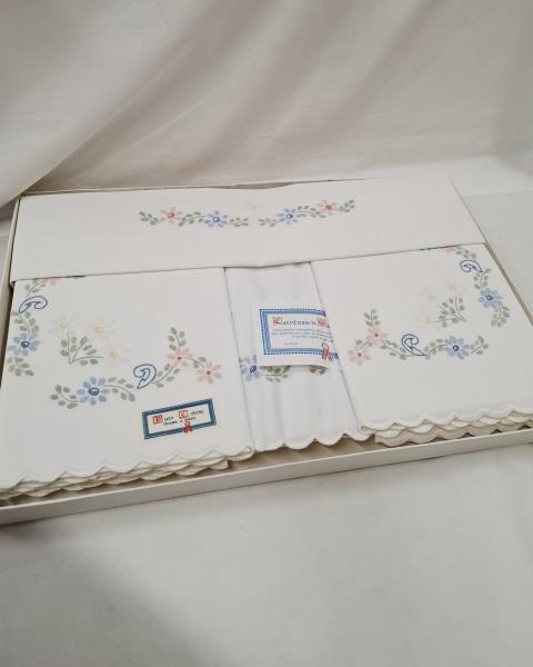 PARURE LENZUOLA MATRIMONIALI FIORELLINI ROSA AZZURRI  GIALLI