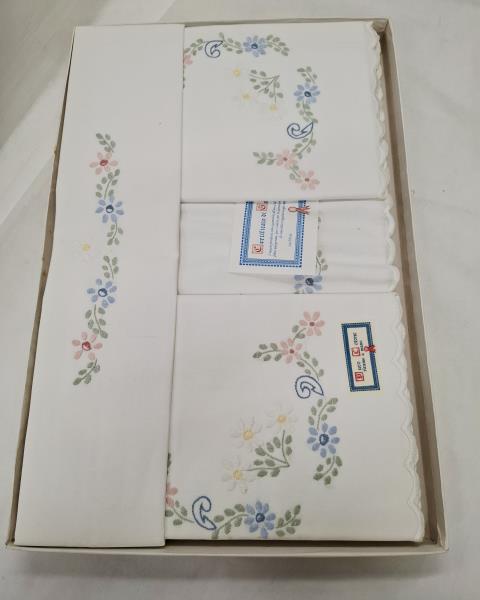 PARURE LENZUOLA MATRIMONIALI FIORELLINI ROSA AZZURRI  GIALLI