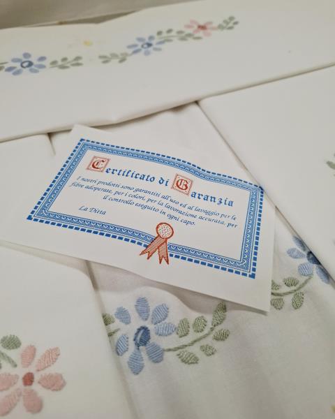 PARURE LENZUOLA MATRIMONIALI FIORELLINI ROSA AZZURRI  GIALLI