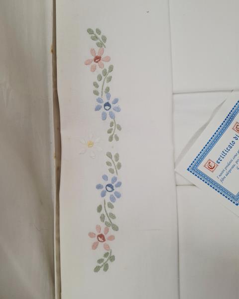 PARURE LENZUOLA MATRIMONIALI FIORELLINI ROSA AZZURRI  GIALLI