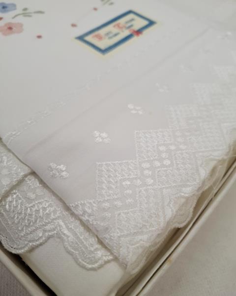 PARURE LENZUOLA MATRIMONIALI FIORELLINI ROSA AZZURRI