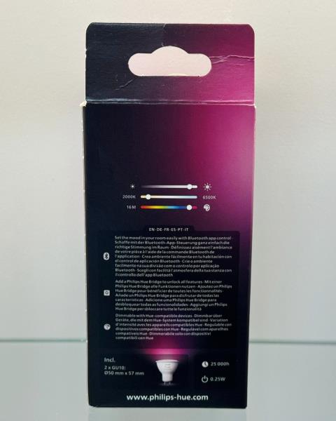 PHILIPS HUE - FARETTO LED SMART WHITE AND COLOR AMBIANCE GU10 400 (CONFEZIONE DA 2)