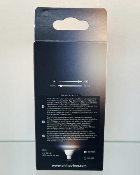 PHILIPS HUE - FARETTO LED WHITE AMBIANCE GU10 400  (CONFEZIONE DA 2)