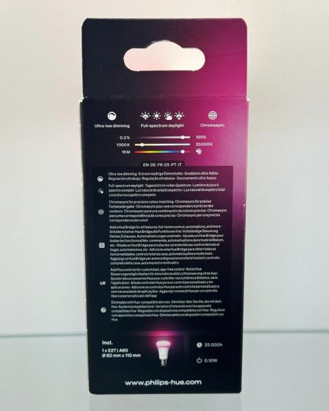 PHILIPS HUE - LAMPADINA LED SMART WHITE AND COLOR AMBIANCE E27 1100 (CONFEZIONE DA 1)