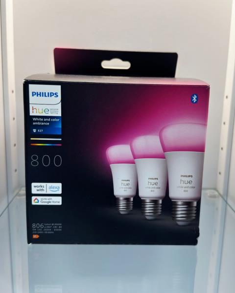 PHILIPS HUE - LAMPADINA LED SMART WHITE AND COLOR AMBIANCE E27 800 (CONFEZIONE DA 3)