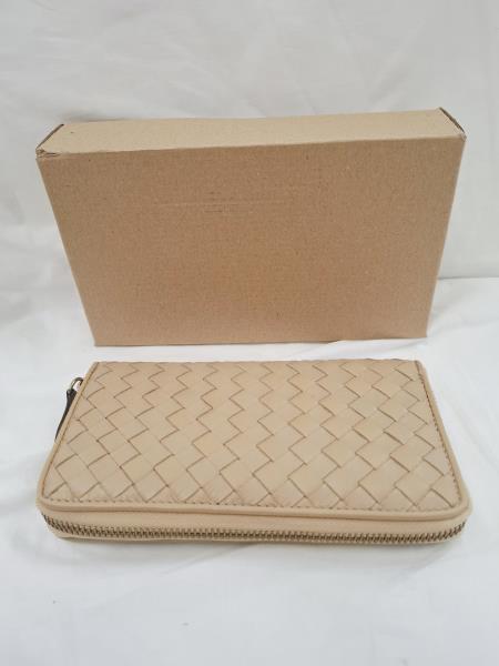 PORTAFOGLIO PELLE INTRECCIATA BEIGE DELLACONTE