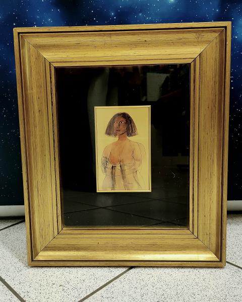 QUADRO LAMINA DORATA NUDO DONNA BRACCIA CONSERTE 