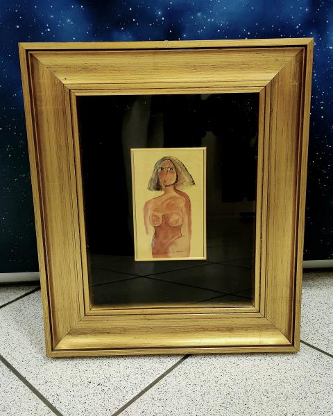 QUADRO LAMINA DORATA NUDO DONNA 
