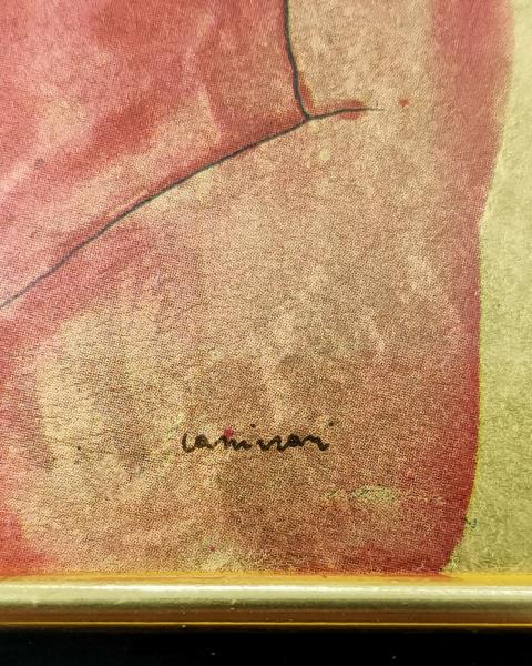 QUADRO LAMINA DORATA NUDO DONNA 
