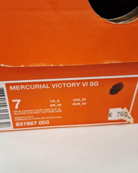 SCARPA CALCIO MERCURIAL GRIGIO GIALLO FLUO N 40 NUOVA!