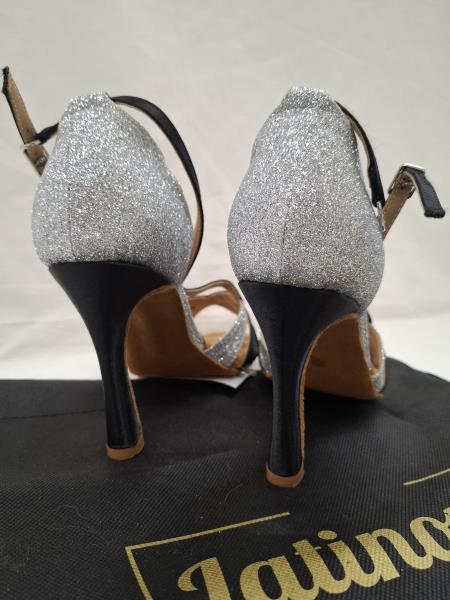 SCARPA DA BALLO LATINOSA NERA ARGENTATA N 40