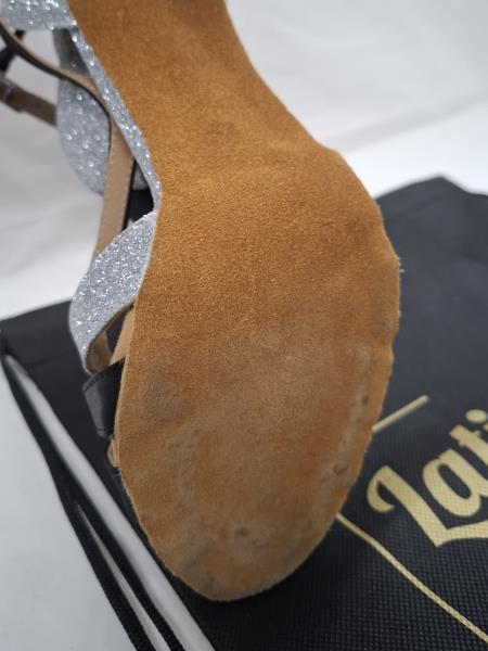 SCARPA DA BALLO LATINOSA NERA ARGENTATA N 40