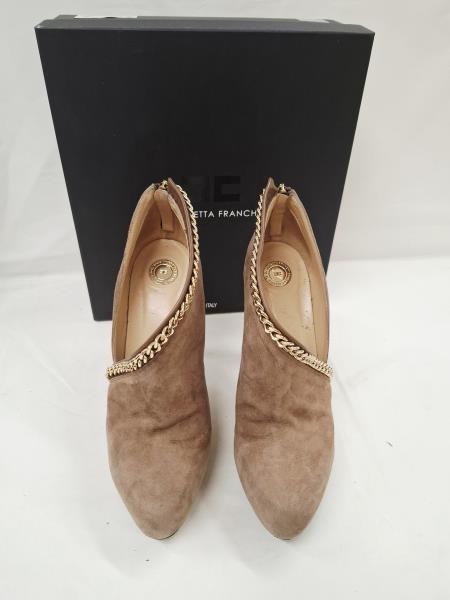 SCARPA ELISABETTA FRANCHI BEIGE CATENELLA DORATA N 40