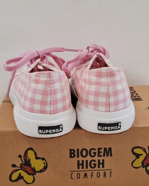 SCARPA SUPERGA TELA ROSA QUADRETTI N 30
