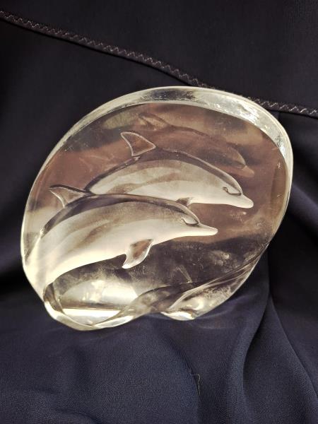 SCULTURA CRISTALLO DELFINO MATS JONASSON