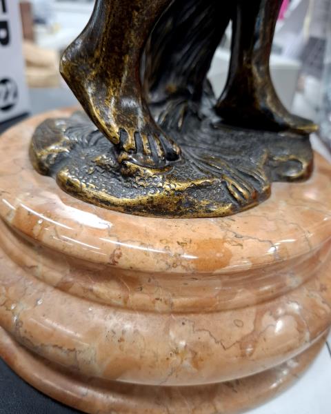 SCULTURA FANCIULLA BRONZO BASE MARMO