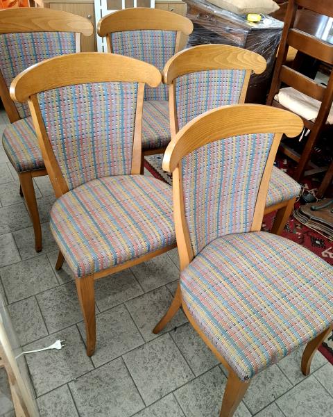 SEDIA LEGNO TESSUTO COLORI STILE MISSONI
