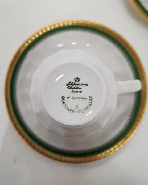 SERVIZIO CAFFE' BAVARIA BORDO VERDE DORATO X 9 PERSONE
