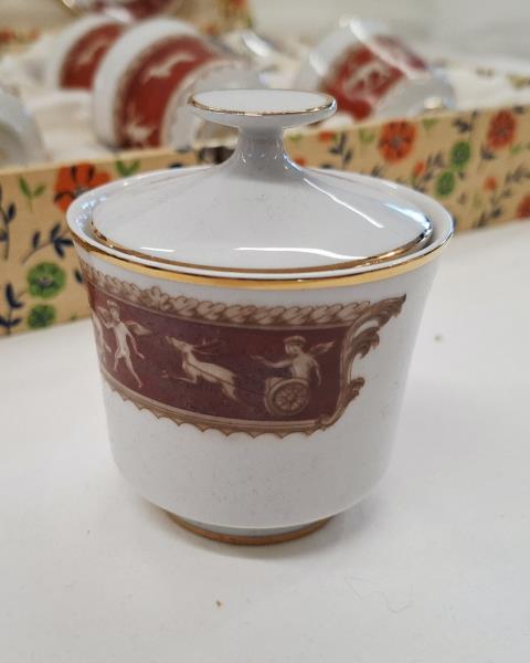 SERVIZIO CAFFE' BAVARIA DECORO ROSSO ANGELI X 6 PERSONE